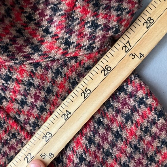 Talbots 20W Aberdeen Blazer Houndstooth Wool Bl Burgundy Old Money Classic - Picture 7 of 14